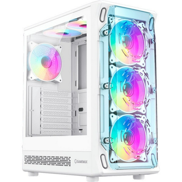 Корпус GameMax Starlight 2 AW, White, без БЖ, Mid Tower, для ATX / MicroATX / Mini-ITX, 1xType-C / 1xUSB 3.0 / 1xUSB 2.0, макс. CPU - 155 мм / VGA - 330 мм, 6x120 мм ARGB, бічна панель із загартованого скла