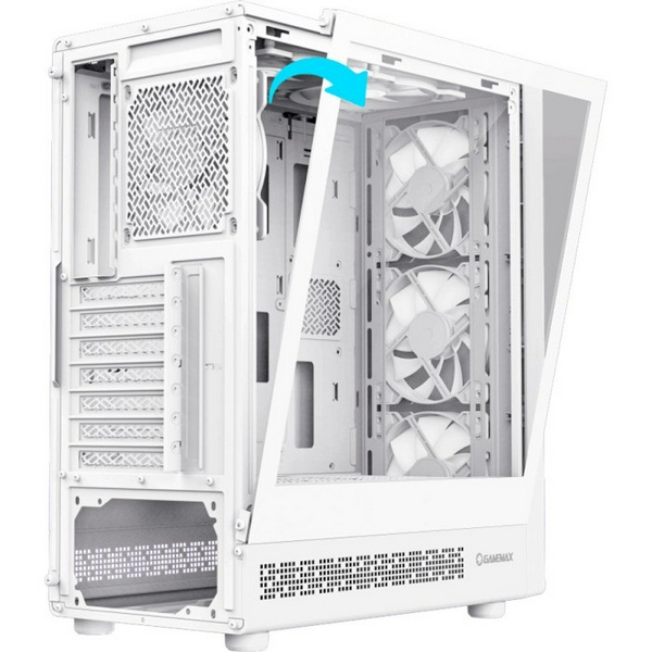 Корпус GameMax Starlight 2 AW, White, без БЖ, Mid Tower, для ATX / MicroATX / Mini-ITX, 1xType-C / 1xUSB 3.0 / 1xUSB 2.0, макс. CPU - 155 мм / VGA - 330 мм, 6x120 мм ARGB, бічна панель із загартованого скла - 9