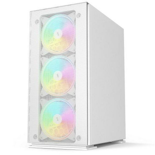 Корпус 2E Gaming Virtus Neo Tempered Glass White, без БЖ, Mid Tower, для ATX / Micro ATX / Mini ITX, 1xUSB 2.0, 2xUSB 3.0, 1x120 ARGB Fan, 3x140 ARGB Fan, бічна панель із загартованого скла (2E-G3301NW) - 3