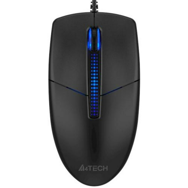 Миша A4Tech N-530 Black, USB, оптична, синє підсвічування, 1200 dpi, 3 кнопки, 1.5 м