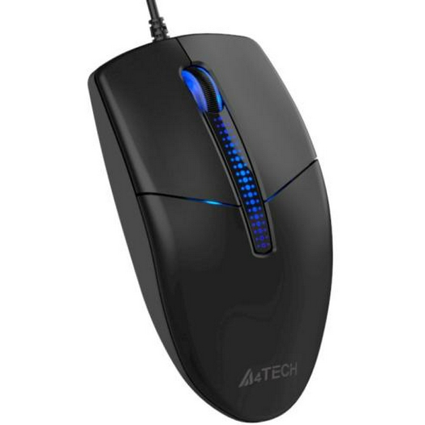 Миша A4Tech N-530 Black, USB, оптична, синє підсвічування, 1200 dpi, 3 кнопки, 1.5 м - 2