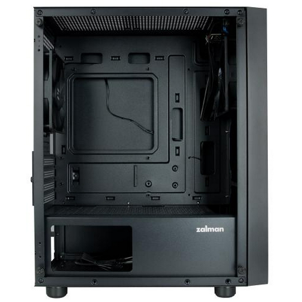 Корпус Zalman T3 PLUS, Black, Mini Tower, без БЖ, для Micro ATX / Mini ITX, 1xUSB 3.0 / 2xUSB 2.0, макс. CPU - 150 мм / VGA - 290 мм, 2x120 мм, бічна панель із загартованого скла - 3