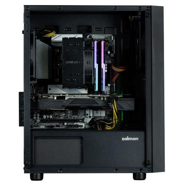 Корпус Zalman T3 PLUS, Black, Mini Tower, без БЖ, для Micro ATX / Mini ITX, 1xUSB 3.0 / 2xUSB 2.0, макс. CPU - 150 мм / VGA - 290 мм, 2x120 мм, бічна панель із загартованого скла - 4