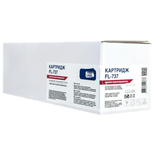 Картридж Canon 737, Black, MF211/212/216/217/226/229, 2400 стор, Free Label (FL-737)