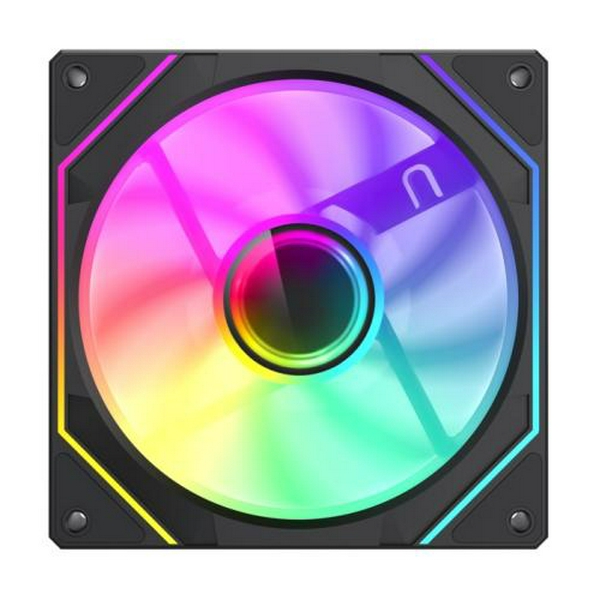 Вентилятор 120 мм, GameMax FN12A-S8I-R, Black, 120х120х25 мм, ARGB підсвічування, 800-1600 об/хв, до 31.21 дБ, 4-pin (PWM, 50 см) / 3-pin (ARGB, 50 см), гідродинамічний підшипник