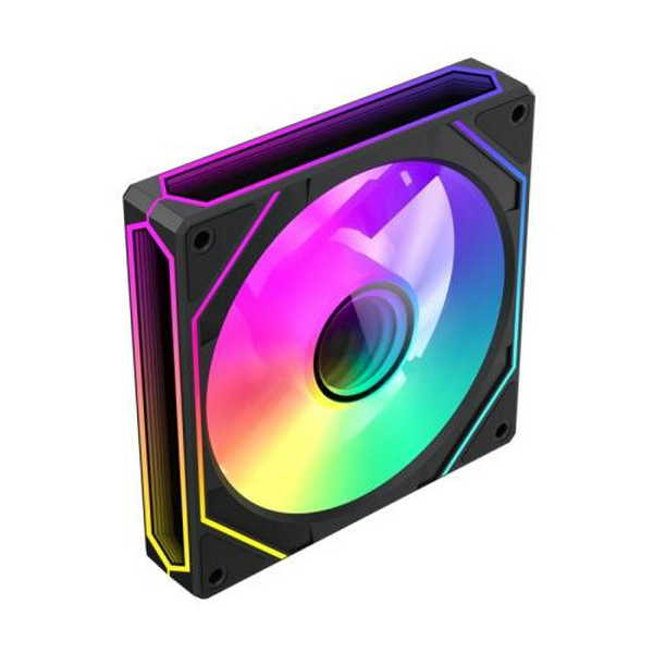 Вентилятор 120 мм, GameMax FN12A-S8I-R, Black, 120х120х25 мм, ARGB підсвічування, 800-1600 об/хв, до 31.21 дБ, 4-pin (PWM, 50 см) / 3-pin (ARGB, 50 см), гідродинамічний підшипник - 2