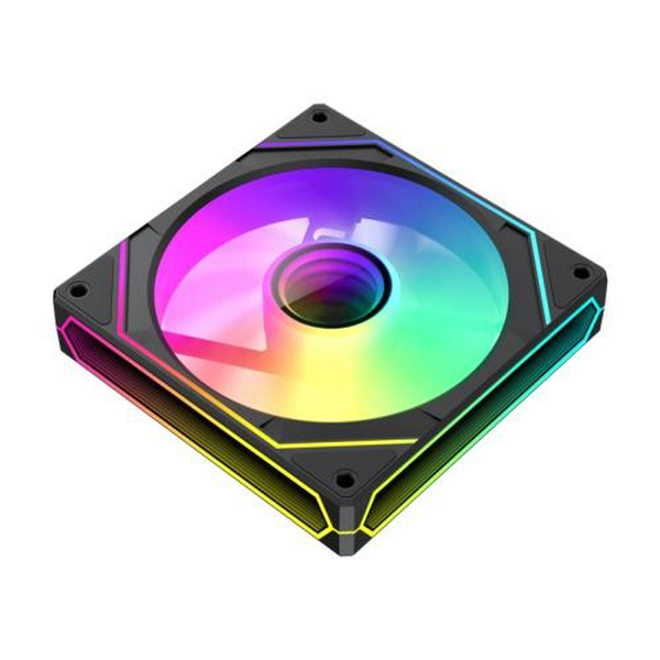 Вентилятор 120 мм, GameMax FN12A-S8I-R, Black, 120х120х25 мм, ARGB підсвічування, 800-1600 об/хв, до 31.21 дБ, 4-pin (PWM, 50 см) / 3-pin (ARGB, 50 см), гідродинамічний підшипник - 4