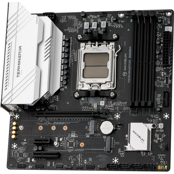 Материнська плата AM5 Maxsun Terminator B650M, B650, 4xDDR5, Int.Video (CPU), 4xSATA3, 2xM.2, 1xPCI-E 4.0 x16, 1xPCI-E 3.0 x4, 1xPCI-E 3.0 x1, ALC897, RTL8125BG, RGB sync, 4xUSB3.2/4xUSB2.0/1xUSB-C, DP/HDMI, Micro ATX - 2