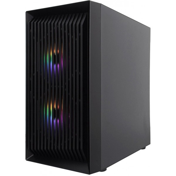 Корпус 1stPlayer BS-2-BK-3F1, Black, без БЖ, Mini Tower, Micro ATX / Mini ITX, 1xUSB 3.0 / 2xUSB 2.0, макс. CPU - 155 мм / VGA - 285 мм, 3x120 мм RGB, бічна панель із загартованого скла - 2