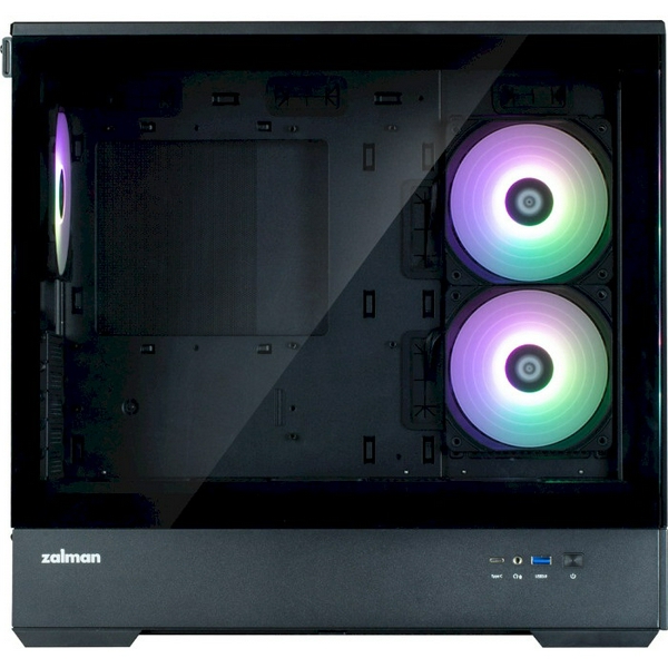 Корпус Zalman P30 V2, Black, Mini Tower, без БЖ, для Micro ATX / Mini ITX, 1xType-C / 1xUSB 3.0, макс. CPU - 173 мм / VGA - 420 мм, 3x120 мм ARGB, бічна та передня панелі із загартованого скла - 2