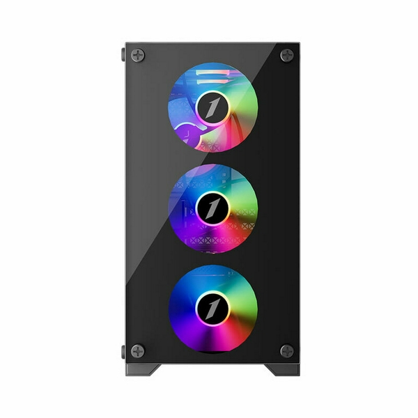 Корпус 1stPlayer X2-M, Black, без БЖ, Mini Tower, Micro ATX / Mini ITX, 1xUSB 3.0 / 1xUSB 2.0, макс. CPU - 165 мм / VGA - 310 мм, 4x120 мм RGB, бічна панель із загартованого скла (X2-M-BK-4F1) - 2