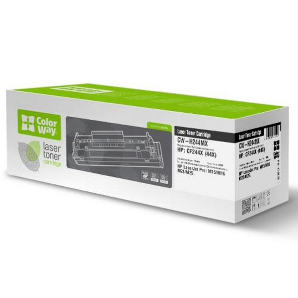 Картридж HP 44X (CF244X), Black, M15/M28, 1500 стор, ColorWay (CW-H244MX)