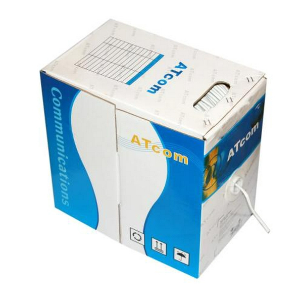 Кабель FTP, CCA, для внутрішньої прокладки, 4x2x0,51 мм, Atcom Standard, бухта 305 м, 6-а категорія (60510)