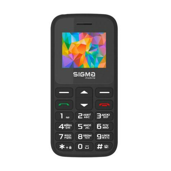 Мобільний телефон Sigma mobile Comfort 50 HIT2020 Black "бабусефон", 2 Mini-SIM + Micro-SIM, дисплей 1.77" кольоровий (128x160), моноблок, SC6531E, підтримка MicroSD (до 32 ГБ), FM-радіо, ліхтарик, BT, Cam 0.3Mp, 1450 mAh