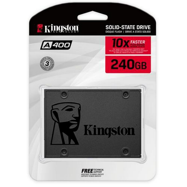 Твердотільний накопичувач SSD 240Gb, Kingston A400, SATA3, 2.5", 3D TLC, 500/350 МБ/с (SA400S37/240G) - 2
