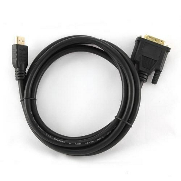 Кабель HDMI (M) - DVI-D (M, 18-pin), 1.8 м, Black, Cablexpert (CC-HDMI-DVI-6)