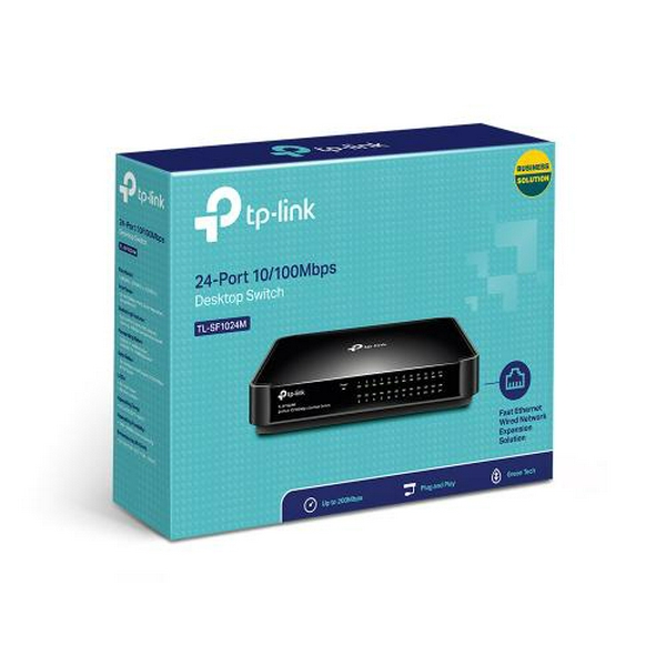 Комутатор TP-LINK TL-SF1024M, 24x10/100 Mb/s, пластмасовий корпус, некерований - 4
