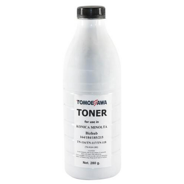 Тонер Konica Minolta TN-116, Black, Bizhub 164/165/184/185, Black, 280 г, Tomoegawa (TG-K164-280)