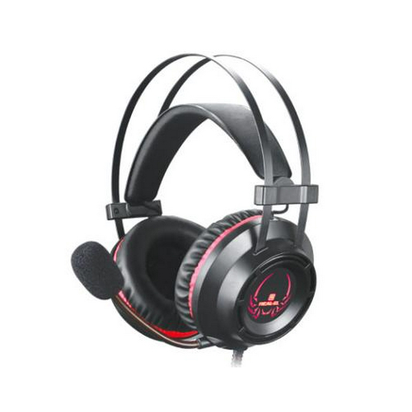 Навушники REAL-EL GDX-7450 Backlit, Black, Mini jack + USB, накладні, мікрофон, кабель 2.2 м (GDX-7450) - 2