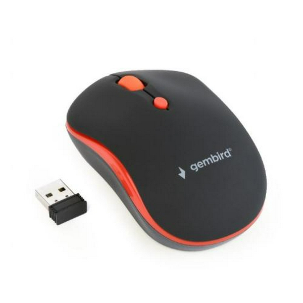 Миша Gembird MUSW-4B-03-R бездротова, Black/Red, dpi:1600, USB, 2xAAА (MUSW-4B-03-R) - 2