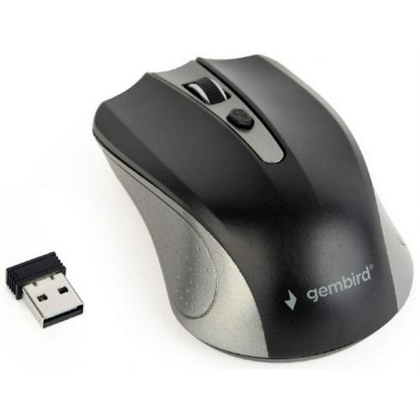 Миша Gembird MUSW-4B-04-GB бездротова, Grey/Black, dpi:1600, USB, 2xAAА (MUSW-4B-04-GB) - 2