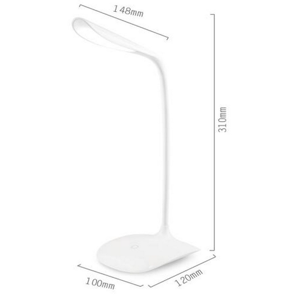 Лампа настільна ColorWay Portable & Flexible, White, із вбудованим акумулятором, сенсорне керування, 14 LED SMD, 115 лм, 500 mAh (CW-DL06FPB-W) - 4