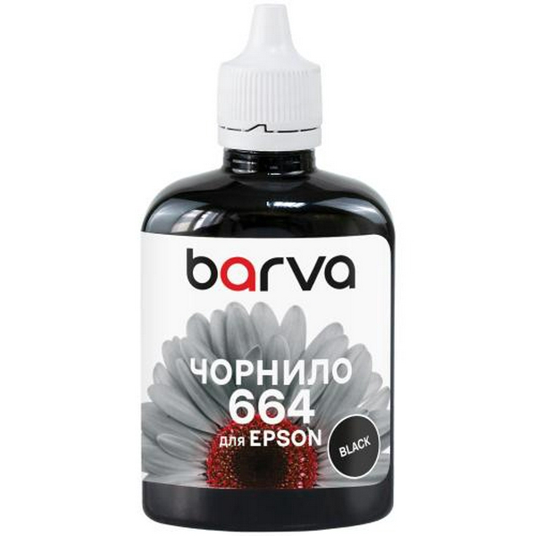 Чорнило Barva Epson 664, Black, для L100/L132/L200/L300/L350/L550/L1300/L3050/L3060/L3070, 90 мл, водорозчинне (L100-398)