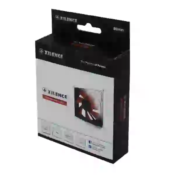Вентилятор 80 мм, Xilence XF040, Black/Red, 80x80x25 мм, 800-1800 об/хв, до 20 дБ, 4-pin (PWM), підшипник рідинного ковзання - 3