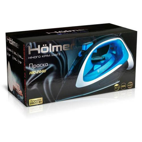 Праска Holmer HIC-2640, Blue/Black, 2600W, кераміка, паровий удар 140 г/хв, постійна подача пари 40 г/хв, вертикальне відпарювання, очищення від накипу - 6