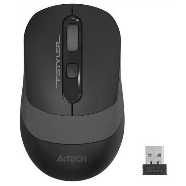 Миша A4Tech Fstyler FG10S 2000dpi Black+Grey, USB, Wireless, безшумна 