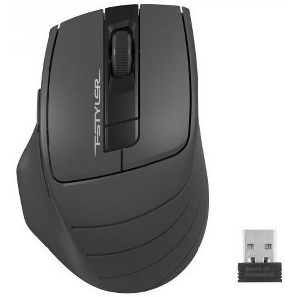 Миша A4Tech Fstyler FG30S, Gray, USB, бездротова, оптична, безшумна, 1000/1600/2000 dpi, 125 Hz, 6 кнопок, 1xAA 