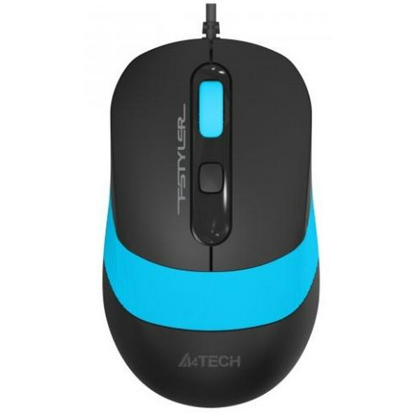 Миша A4Tech Fstyler FM10S 1600dpi Black+Blue, USB, безшумна 