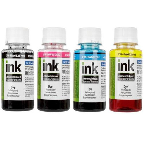 Комплект чорнил ColorWay HP 46/123/650/652, 4x100 мл (CW-HW652SET01)