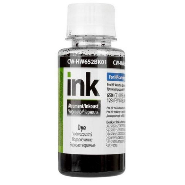 Чорнило ColorWay HP 46/123/650/652, Black, 100 мл (CW-HW652BK01)