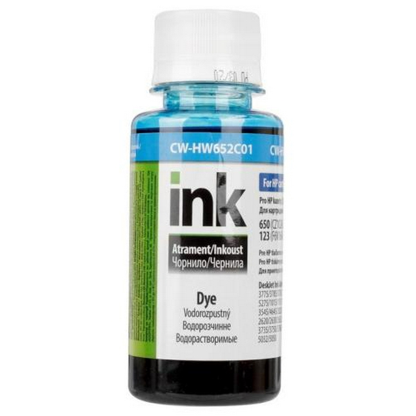Чорнило ColorWay HP 46/123/650/652, Cyan, 100 мл (CW-HW652C01)