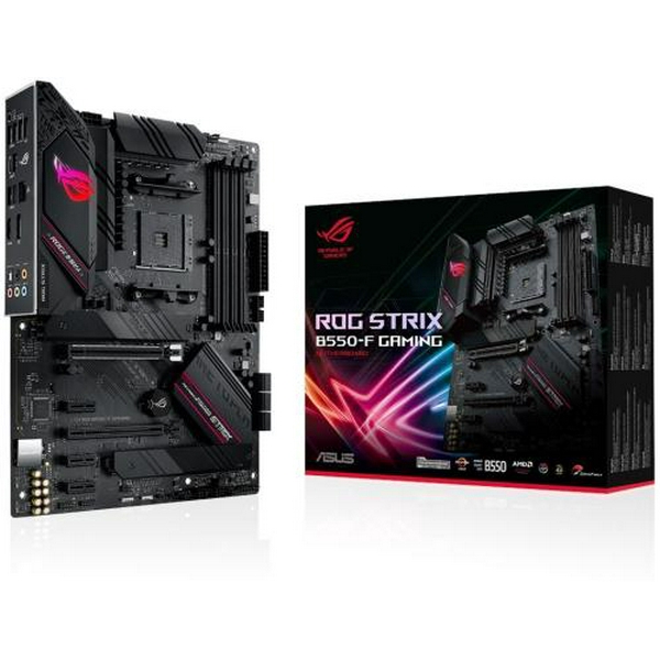 Мат.плата AM4 (B550) Asus ROG STRIX B550-F GAMING, B550, 4xDDR4, CrossFire, Int.Video(CPU), 6xSATA3, 2xM.2, 1xPCI-E 16x 4.0, 1xPCI-E 16x 3.0, 3xPCI-E 1x 3.0, ROG SupremeFX, I225-V, 8xUSB3.2/4xUSB2.0, HDMI/DP, ATX