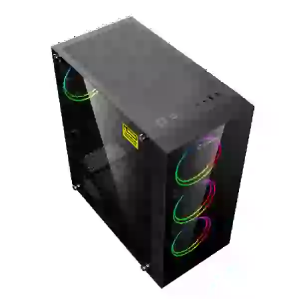 Корпус GameMax Draco XD, Black, без БЖ, Mid Tower, для ATX / Micro ATX / Mini ITX, 1xUSB 2.0, 1xUSB 3.0, 4x120 мм ARGB Fan, бічна панель із загартованого скла - 4