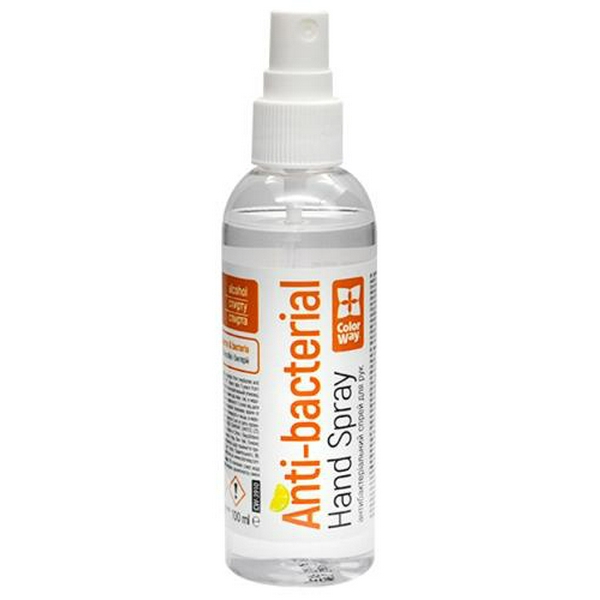 Антисептик спиртовий ColorWay, спрей, 100 мл, з ароматом лимону (CW-3910)