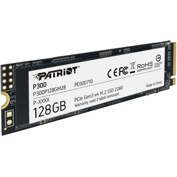Твердотільний накопичувач SSD 128Gb, Patriot P300, PCI-E 3.0 x4, M.2 2280, 3D TLC, 1600/600 MB/s (P300P128GM28) - 2