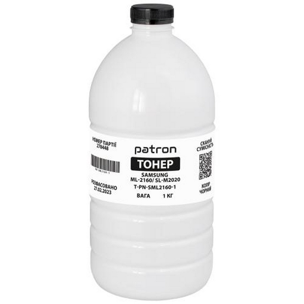 Тонер Samsung ML-2160/2165, SCX-3400/3405, SL-M2020/M2070, Black, 1 кг, Patron (PN-SML2160-1)