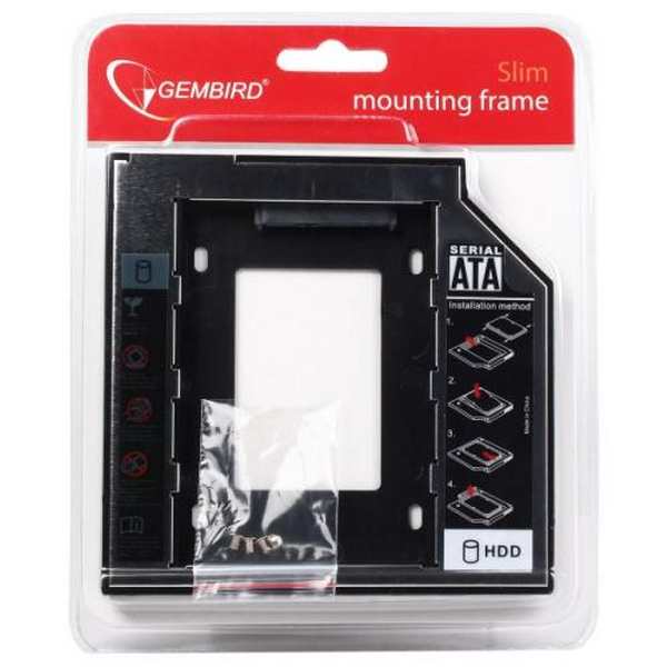 Шасі для ноутбука Gembird, Black, 9.5 мм, для SATA 2.5", алюмінієвий корпус (MF-95-01) - 6