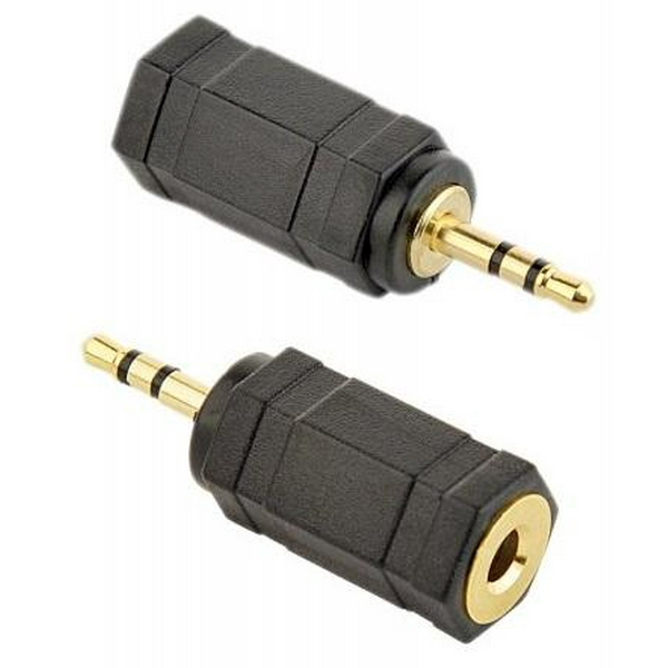 Перехідник звуковий, 2.5 мм (M) - 3.5 мм (F), Black, Cablexpert (A-3.5F-2.5M)