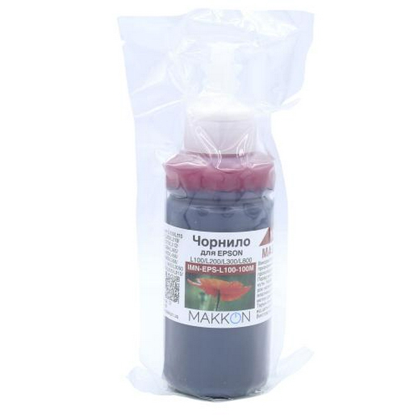 Чорнило Epson T6643/T6733, Magenta, для моделей L1xx, L2xx, L3xx, L4xx, L5xx, L8xx, L30xx, L1300/L1800, 100 мл, Makkon (IMN-EPS-L100-100M)