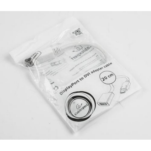 Перехідник DisplayPort (M) - DVI-I (F), Cablexpert, White, 10 см (A-DPM-DVIF-002-W) - 2