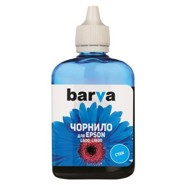 Чорнило Barva Epson 673, Cyan, для L800/L805/L810/L850/L1800, 90 мл, водорозчинне (L800-410)