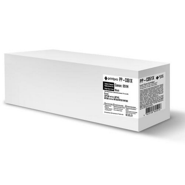 Картридж Canon 051H, Black, LBP162, MF264/267/269, 4100 стор, PrintPro (PP-C051X)