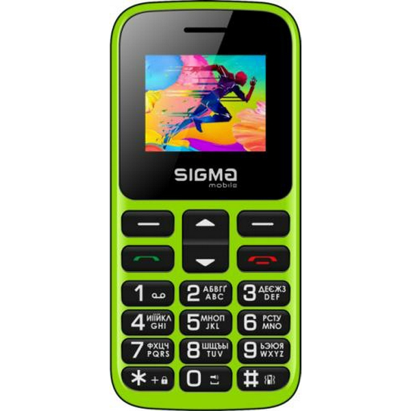 Мобільний телефон Sigma mobile Comfort 50 HIT2020, Green, "бабусефон", 2 Mini-SIM + Micro-SIM, дисплей 1.77" кольоровий (128x160), моноблок, SC6531E, підтримка MicroSD (до 32 ГБ), FM-радіо, ліхтарик, BT, Cam 0.3Mp, 1450 mAh - 2
