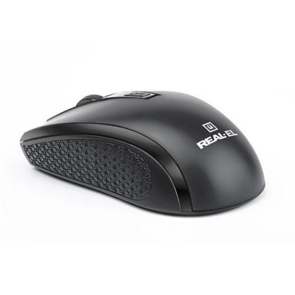 Миша REAL-EL RM-308 Wireless, Black, бездротова, USB, оптична, 1600 dpi, 4 кнопки, 2xAAA (RM-308) - 6