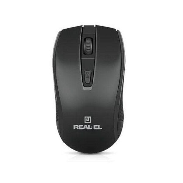 Миша REAL-EL RM-308 Wireless, Black, бездротова, USB, оптична, 1600 dpi, 4 кнопки, 2xAAA (RM-308) - 7