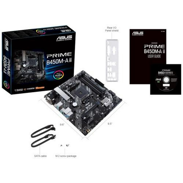 Мат.плата AM4 (B450) Asus PRIME B450M-A II, B450, 4xDDR4, Int.Video(CPU), 6xSATA3, 1xM.2, 1xPCI-E 16x 3.0, 2xPCI-E 1x 2.0, ALC887, RTL8111H, 8xUSB3.2/4xUSB2.0, VGA/DVI-D/HDMI, mATX - 7